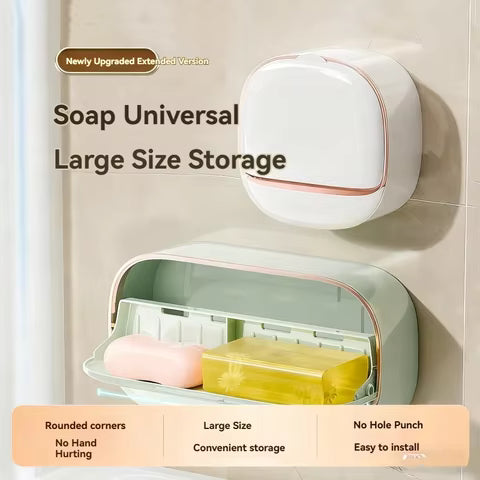 Wall Mounted Soap Holder – Waterproof Drain Tray Design