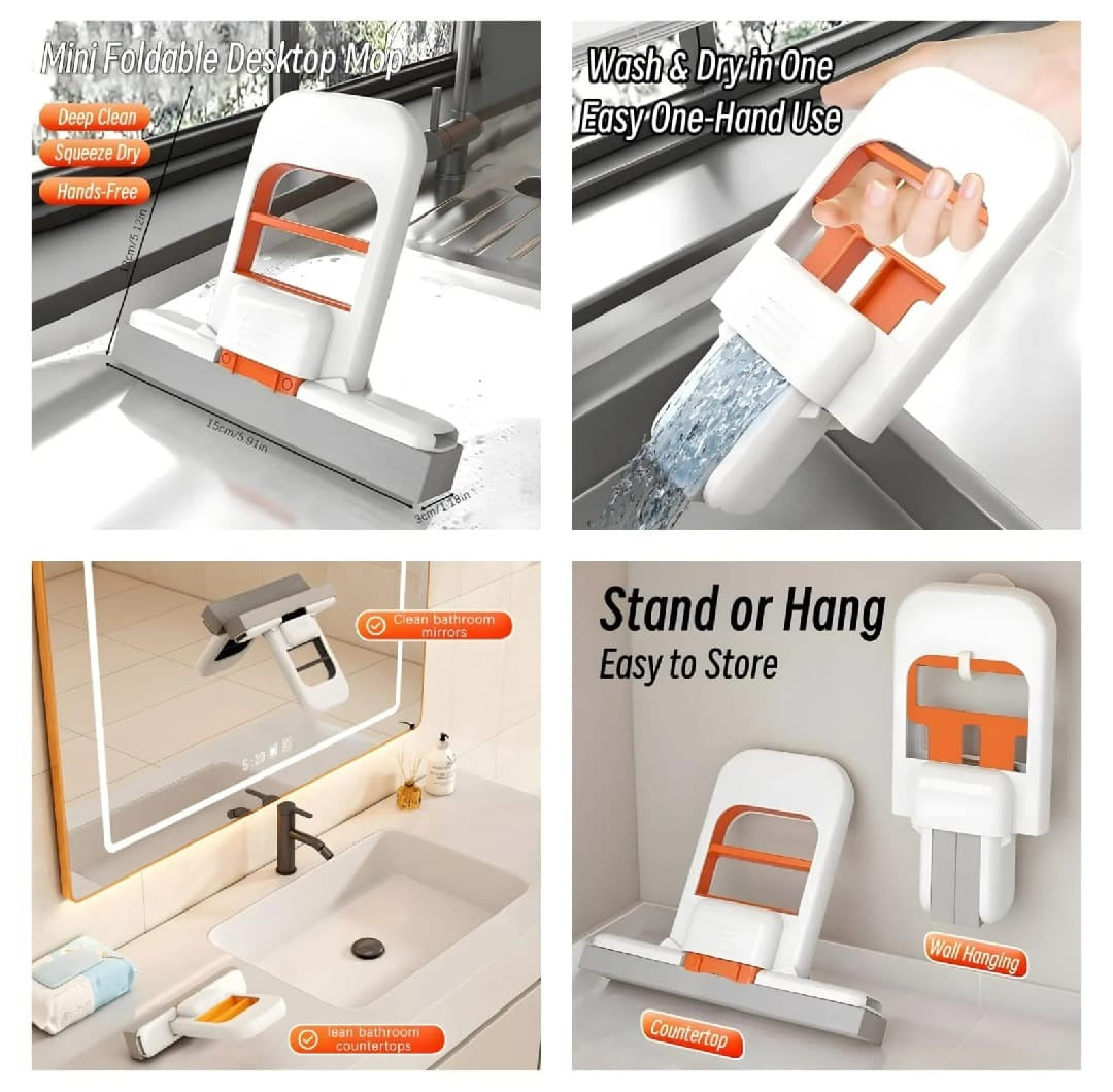 Foldable Mini Mop – Portable Self-Squeezing Cleaner