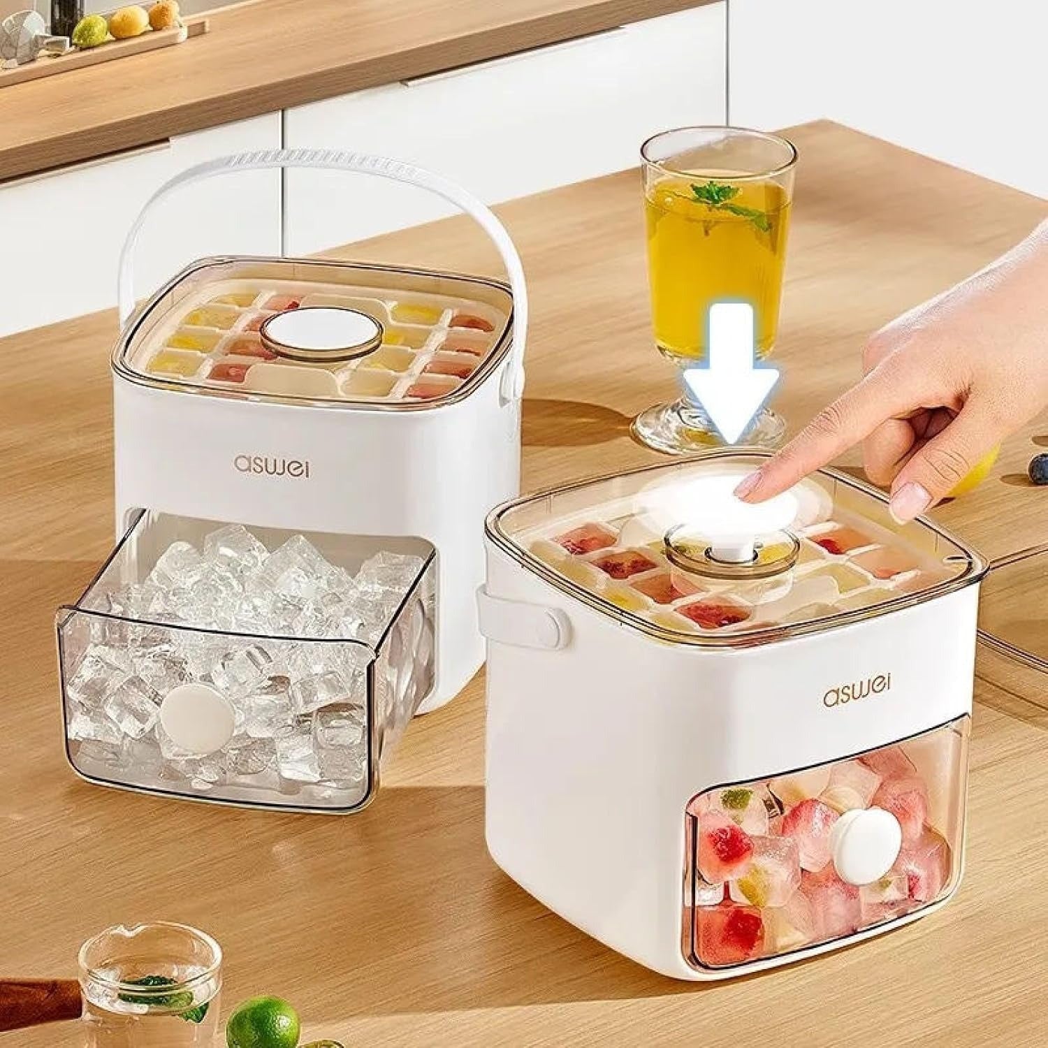 Double Layer Ice Cube Tray – Easy Release Storage Box